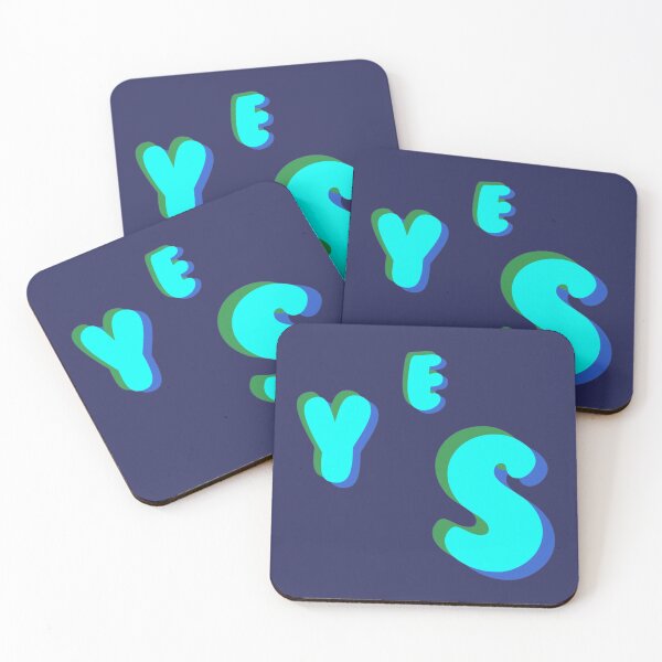 Item preview, Yes 3D Effect Text Stickers Prints Posters Wall Art Magnet Home Coffee Cup Decoration TShirt Stationary Notebook Magnet Hat Kitchen Work School Office Redbubble Shop designed and sold by Saritas Boutique Shop.