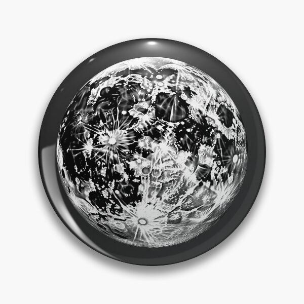 Item preview, Black and White Full Moon Lunar Surface Design designed and sold by inkoutninja.