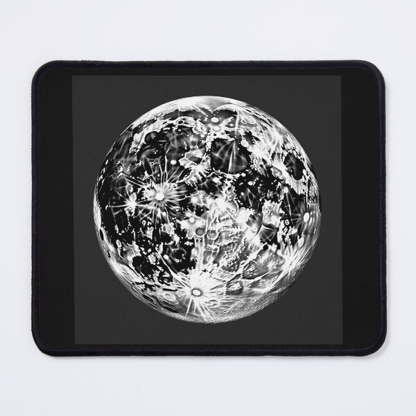 Item preview, Black and White Full Moon Lunar Surface Design designed and sold by inkoutninja.