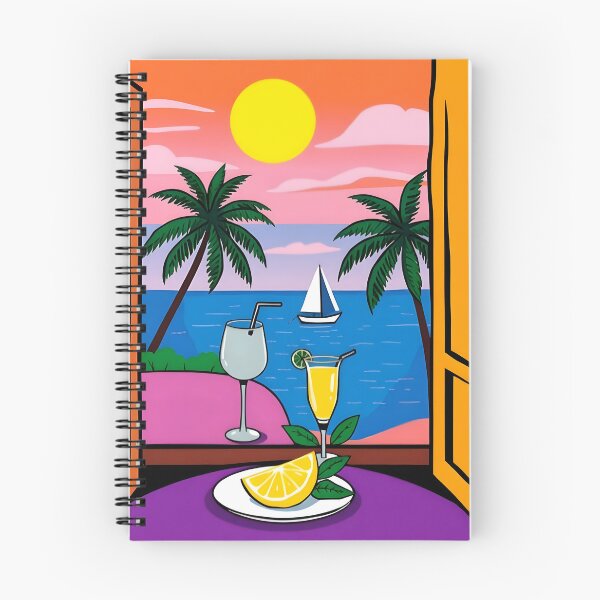 Item preview, Tropical Beachfront Window View with Summer Cocktails designed and sold by FnaneDriss.
