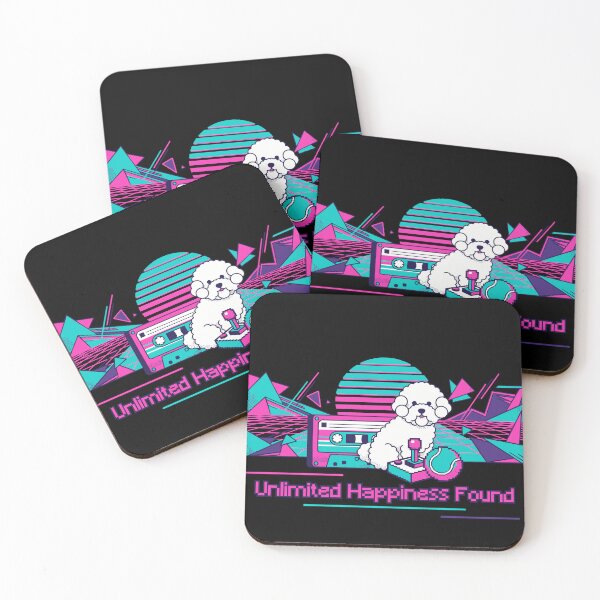 Item preview, "Unlimited Happiness Found" - Retro Bichon Frize Gaming Art designed and sold by ZUMERI.