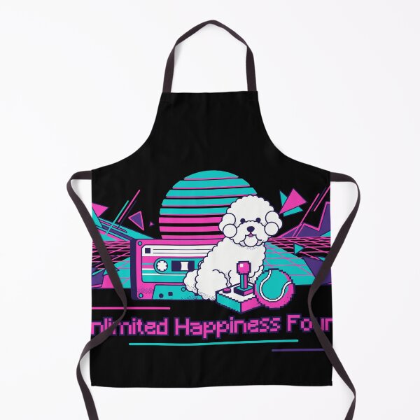 Item preview, "Unlimited Happiness Found" - Retro Bichon Frize Gaming Art designed and sold by ZUMERI.