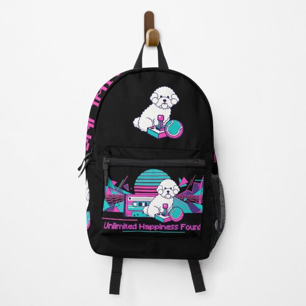 Item preview, "Unlimited Happiness Found" - Retro Bichon Frize Gaming Art designed and sold by ZUMERI.