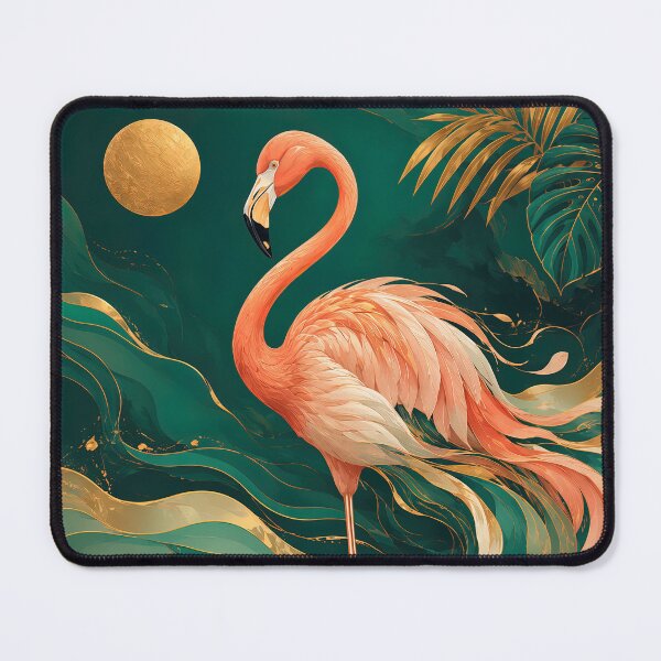 Item preview, Tropical Flamingo in Emerald Waves designed and sold by ms_illustration.