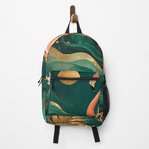 Item preview, Tropical Flamingo in Emerald Waves designed and sold by ms_illustration.