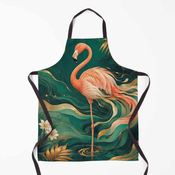 Item preview, Tropical Flamingo in Emerald Waves designed and sold by ms_illustration.
