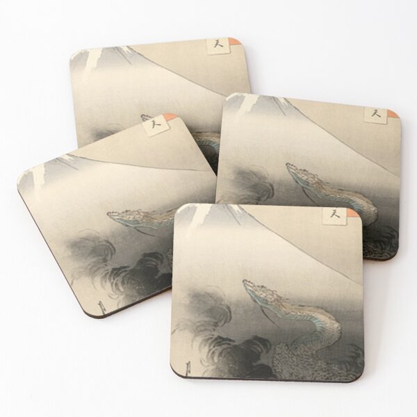 Item preview, Japanese Ukiyo-e Dragon and Mount Fuji Vintage Woodblock Art designed and sold by vekotpu.