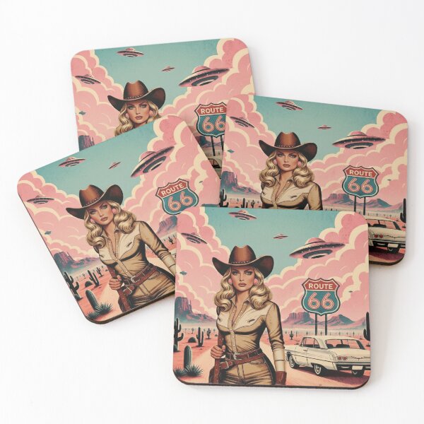 Item preview, Retro Space Cowgirl Sci-Fi Western Poster designed and sold by Vicky021.