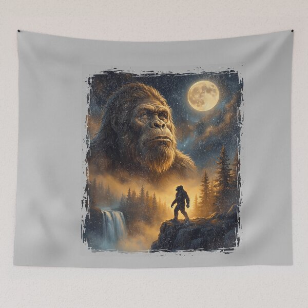 Item preview, Mystical Bigfoot Sasquatch Spirit Howling at the Moon Nature designed and sold by mjohnson9.