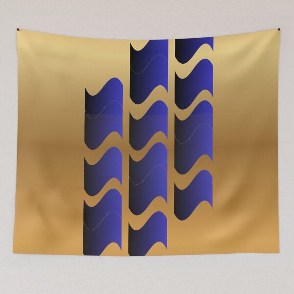 Item preview, Aureate Tide — Contemporary Blue & Gold Abstract designed and sold by Dee Tirang.