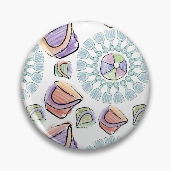 Item preview, Watercolor Shovel Radials with Buckets & Beach Balls designed and sold by Digitalmyth's Designs.