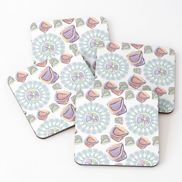 Item preview, Watercolor Shovel Radials with Buckets & Beach Balls designed and sold by Digitalmyth's Designs.