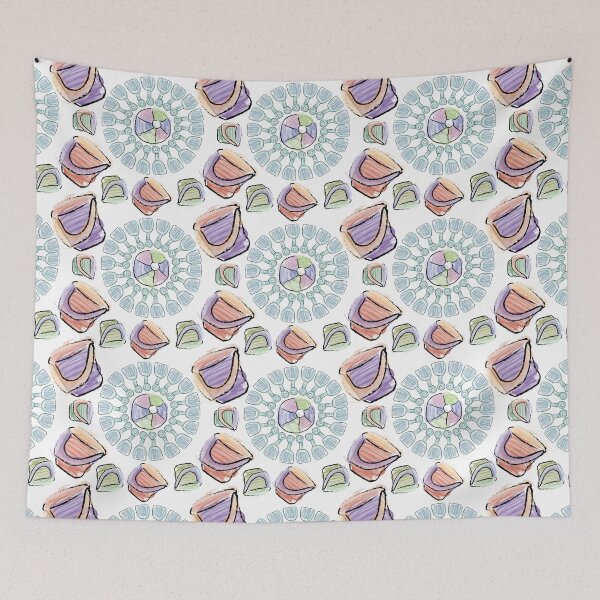 Item preview, Watercolor Shovel Radials with Buckets & Beach Balls designed and sold by Digitalmyth's Designs.