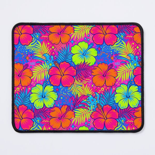 Item preview, Vibrant Y2K Neon Tropical Hibiscus Seamless Pattern designed and sold by Pickmash.