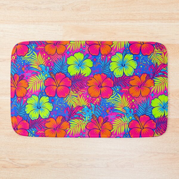 Item preview, Vibrant Y2K Neon Tropical Hibiscus Seamless Pattern designed and sold by Pickmash.