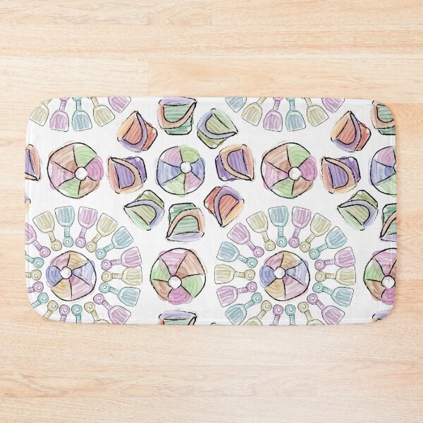 Item preview, Watercolor Shovel & Bucket Radials with Beach Balls designed and sold by Digitalmyth's Designs.