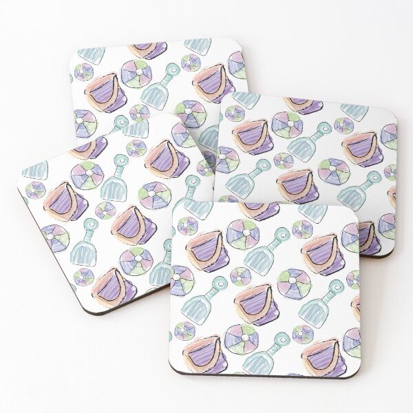 Item preview, Watercolor Shovel Bucket & Beach Balls designed and sold by Digitalmyth's Designs.