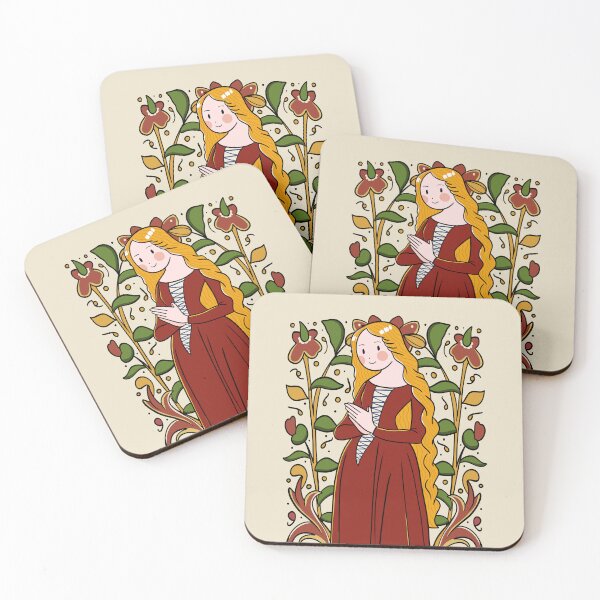 Item preview, Cute Medieval Maiden illustration Design designed and sold by MariOyama.