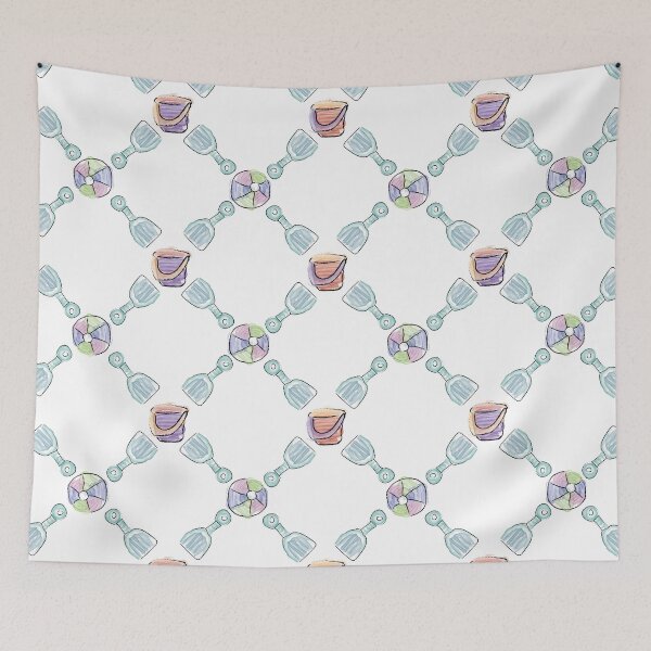 Item preview, Watercolor Shovel Bucket & Beach Ball Diamonds designed and sold by Digitalmyth's Designs.