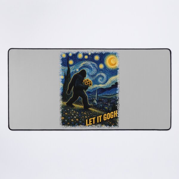 Item preview, Let It Gogh Vincent Van Gogh Funny Bigfoot Tees Starry Night Long Sleeve designed and sold by ArleneRowe.