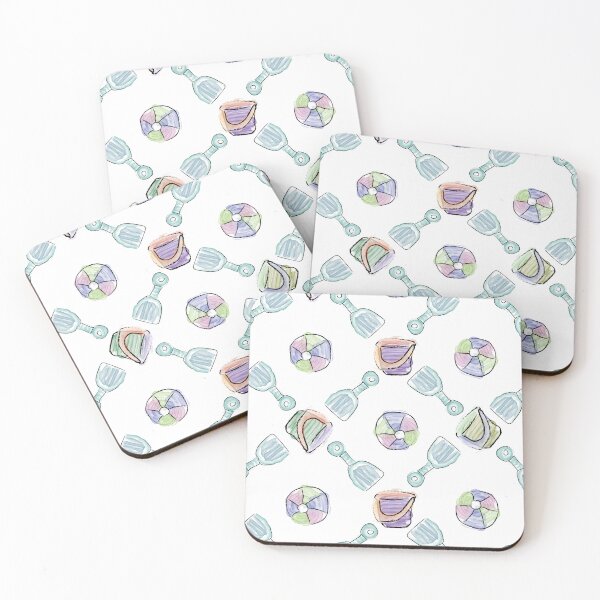 Item preview, Watercolor Shovel & Bucket Diamonds with Beach Balls designed and sold by Digitalmyth's Designs.