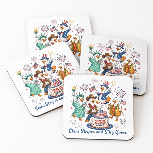 Item preview, Four Silly Geese 4th July Hot Dog Liberty Star and Stripes designed and sold by Ortigzitoun.