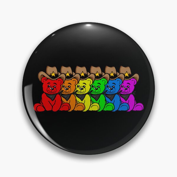 Item preview, Rainbow Cowboy Care Bears Sitting in a Row Cute Western Teddy Bears designed and sold by Urban Muse And Sultry Hues.