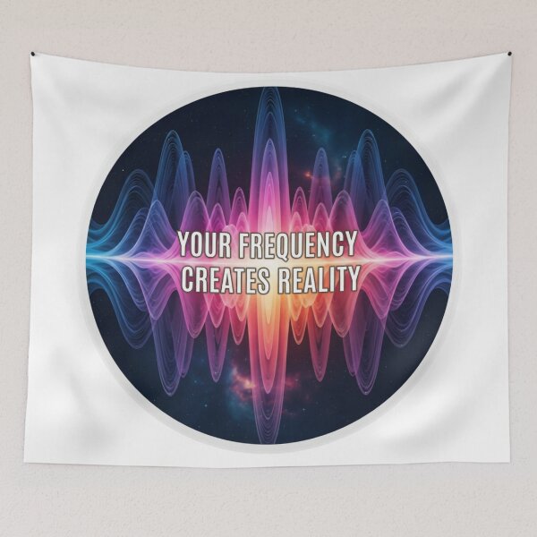Item preview, Your Frequency Creates Reality – Sound Wave Cosmic Motivation Design designed and sold by Altair_.
