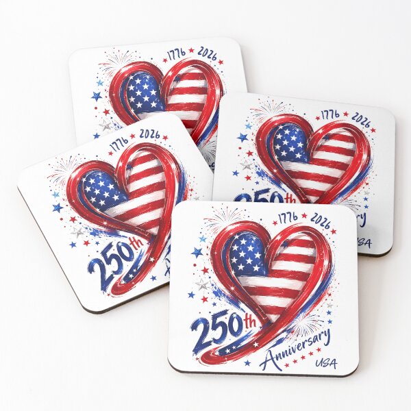 Item preview, 250th Anniversary America Patriotic Flag Heart 250 Years USA designed and sold by Ortigzitoun.