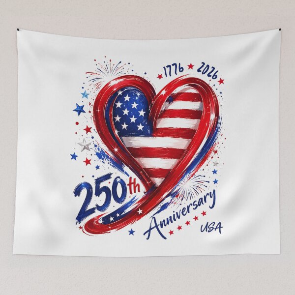 Item preview, 250th Anniversary America Patriotic Flag Heart 250 Years USA designed and sold by Ortigzitoun.