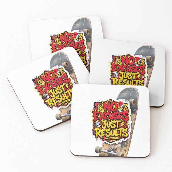 Item preview, "No Excuses Just Results" Graffiti Sticker on Skateboard designed and sold by redblink store.