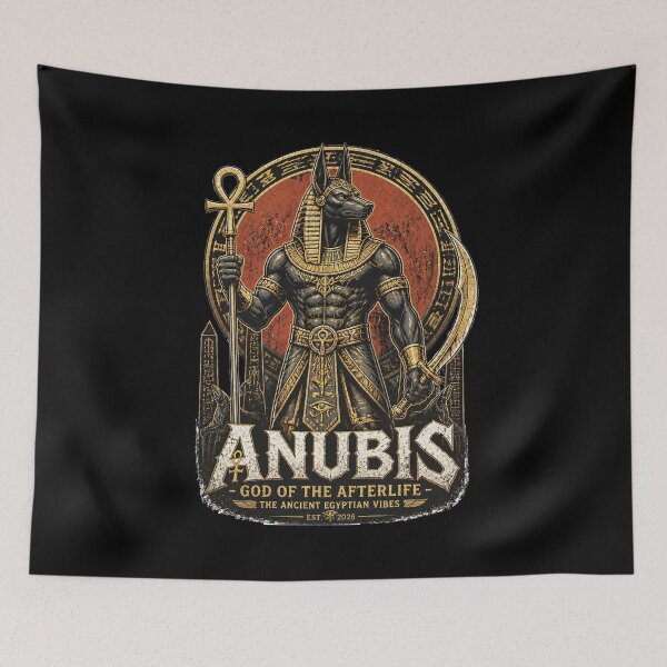 Item preview, Vintage Anubis Ancient Egyptian God Graphic T-Shirt designed and sold by The Ancient Egyptian Vibes.