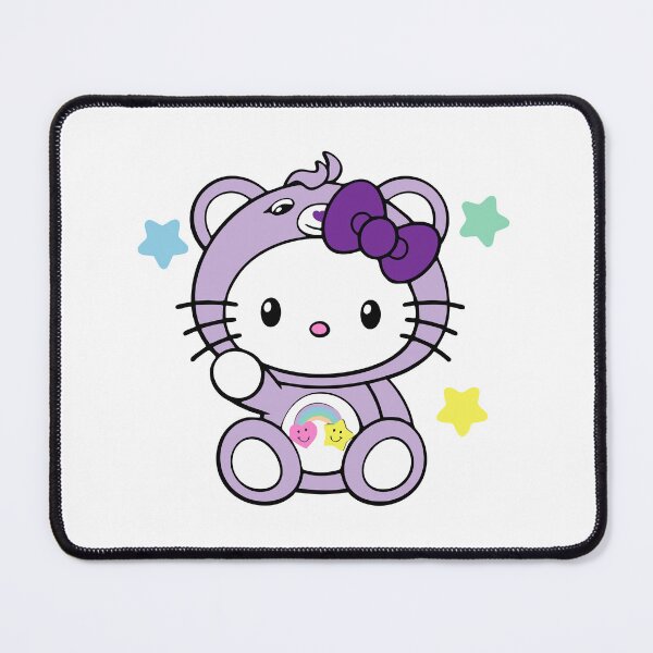 Item preview, Cute Purple Bear Kitty Kawaii Cartoon Aesthetic Sticker designed and sold by Pinpondesigns.