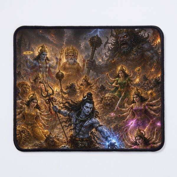 Item preview, Mahadev War Series: The Cosmic Mahavidyas – Lord Shiva and Goddess Parvati Defeat Andhaka designed and sold by Homyar.