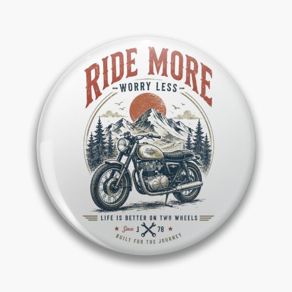 Item preview, Vintage Motorcycle Ride More Worry Less Retro T-Shirt Design designed and sold by Sanika arts .
