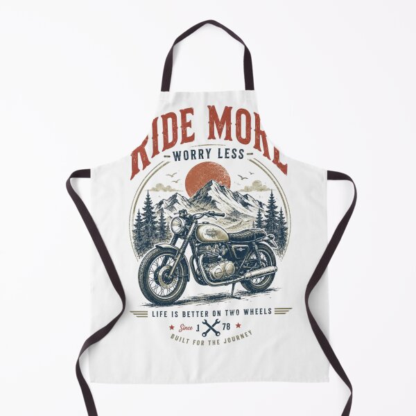 Item preview, Vintage Motorcycle Ride More Worry Less Retro T-Shirt Design designed and sold by Sanika arts .