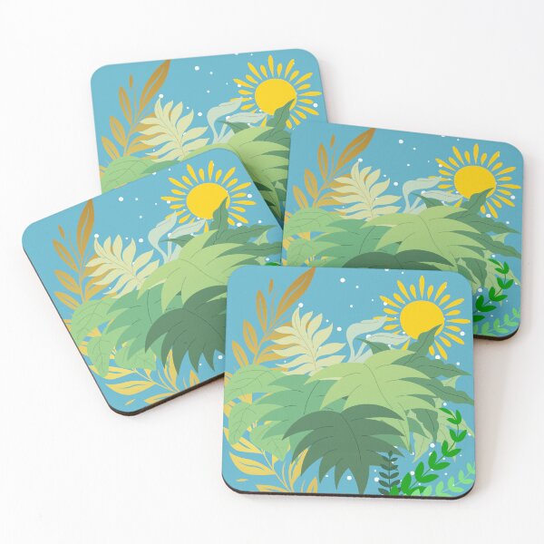 Item preview, Green Gold Plants Collage Design With Yellow Sun Stickers Prints Posters Wall Art Magnet Home Coffee Cup Decoration TShirt Stationary Notebook Magnet Hat Kitchen Work School Office Redbubble Shop designed and sold by Saritas Boutique Shop.