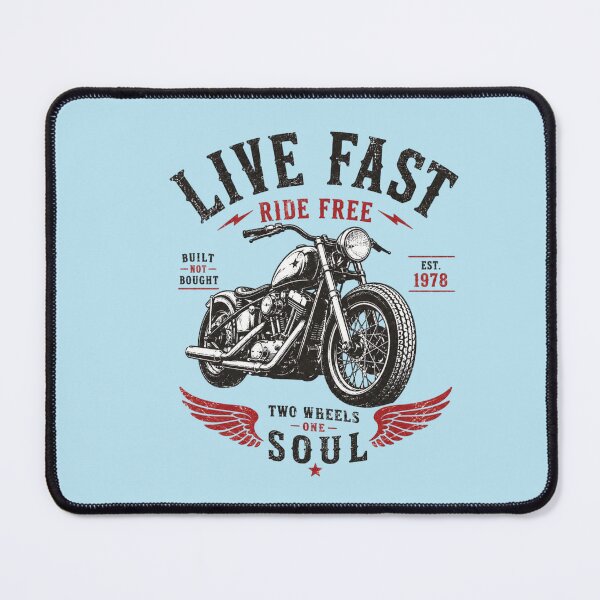 Item preview, Live Fast Ride Free Vintage Motorcycle T-Shirt | Old School Biker Retro Graphic Tee designed and sold by Sanika arts .