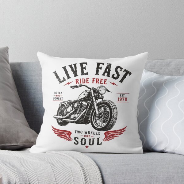 Item preview, Live Fast Ride Free Vintage Motorcycle T-Shirt | Old School Biker Retro Graphic Tee designed and sold by Sanika arts .