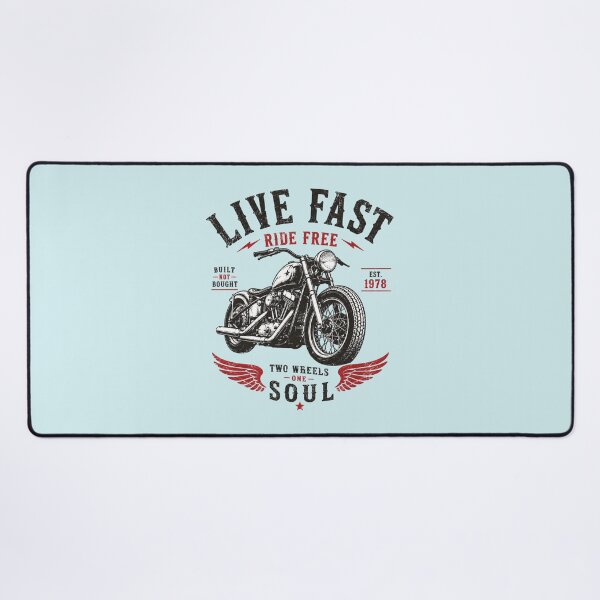 Item preview, Live Fast Ride Free Vintage Motorcycle T-Shirt | Old School Biker Retro Graphic Tee designed and sold by Sanika arts .