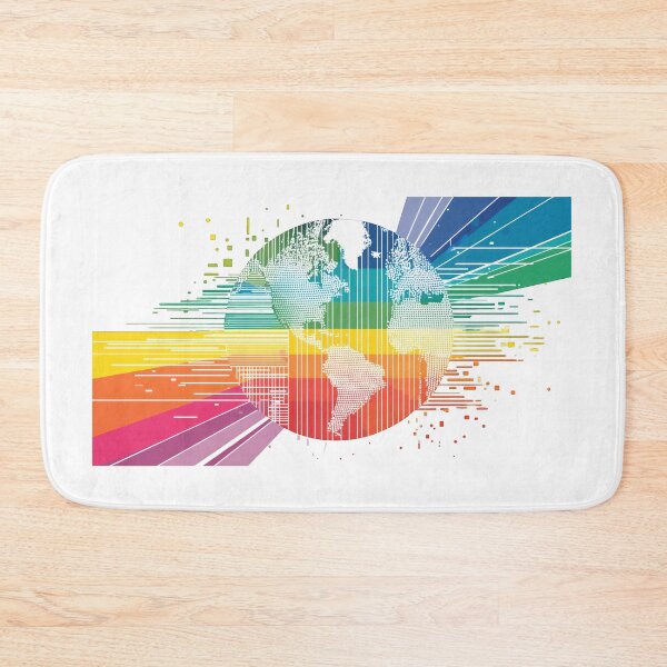 Item preview, Rainbow Earth Globe LGBTQ Pride Digital Lines Abstract Modern Illustration designed and sold by DadGenX.