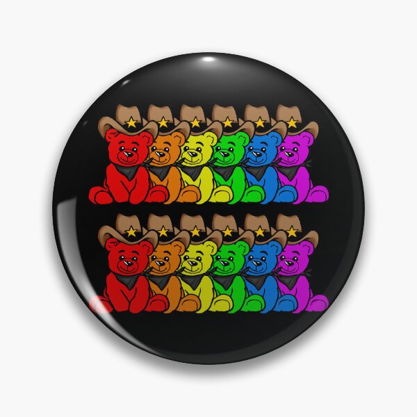 Item preview, Rainbow Cowboy Care Bears Sitting in a Row Cute Western Teddy Bears designed and sold by Urban Muse And Sultry Hues.