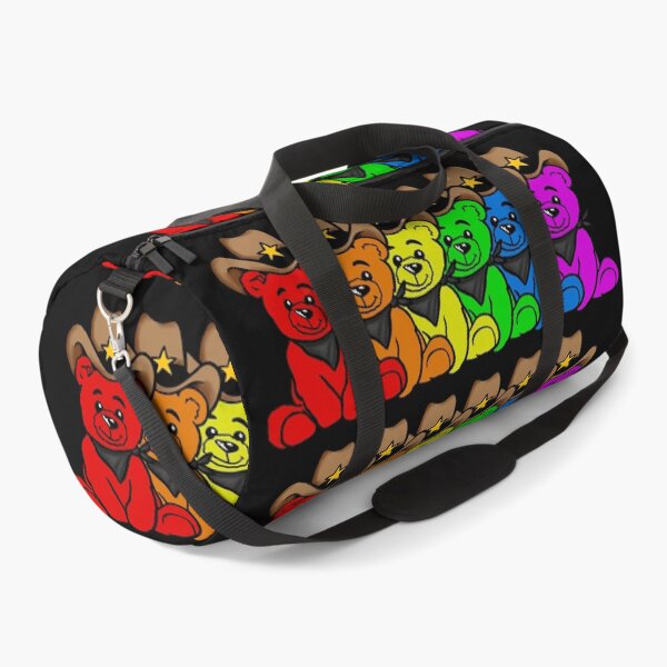 Item preview, Rainbow Cowboy Care Bears Sitting in a Row Cute Western Teddy Bears designed and sold by Urban Muse And Sultry Hues.