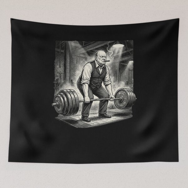 Item preview, Churchill Deadlift Workout funny history fan gym designed and sold by snowry.
