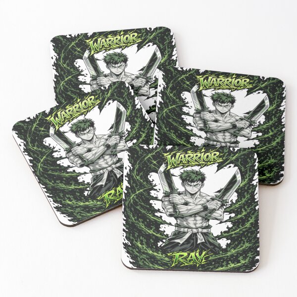 Item preview, Dark Warrior Anime Streetwear Shirt | Green Energy Samurai Graphic Tee designed and sold by RAYapparel.