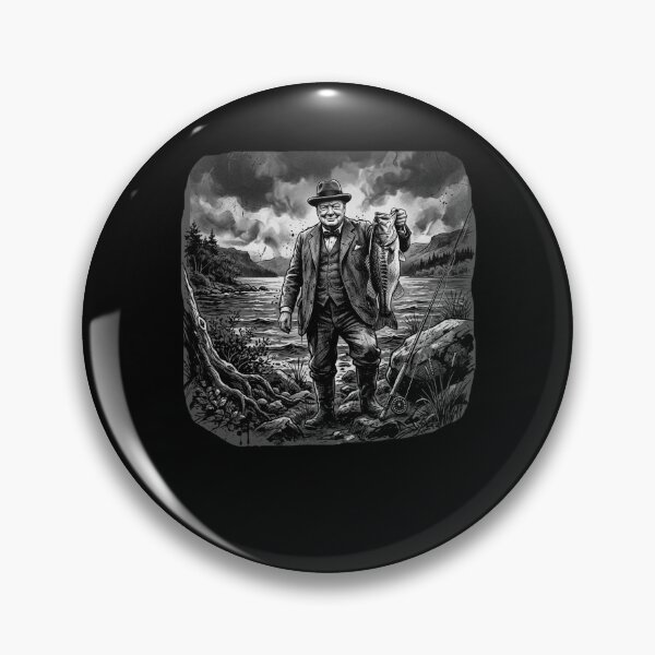 Item preview, Churchill fisherman fishng funny history fan designed and sold by snowry.