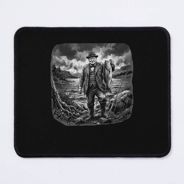 Item preview, Churchill fisherman fishng funny history fan designed and sold by snowry.