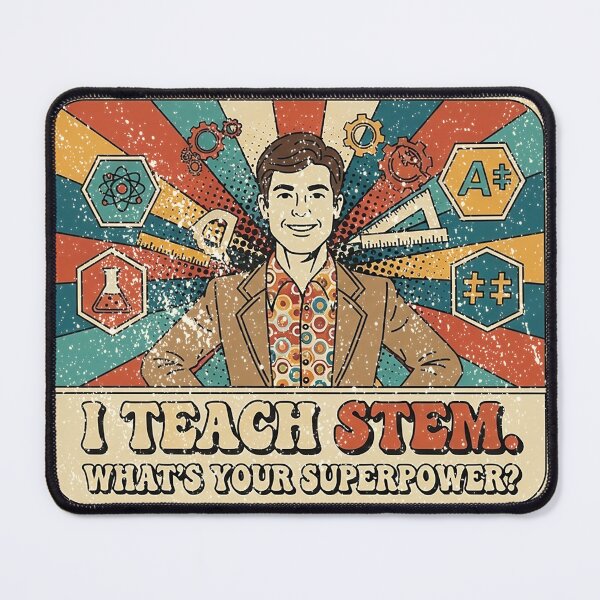 Item preview, Teacher STEM Superpower Sticker - Retro Vintage Anime Art for Educators designed and sold by Osmose-Studio.