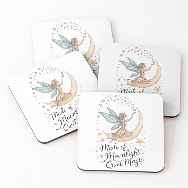 Item preview, Golden Moon Fairy Soft Celestial Line Art Design designed and sold by Mahilis.