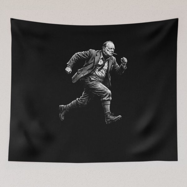 Item preview, Winston Churchill Running funny history runner designed and sold by snowry.